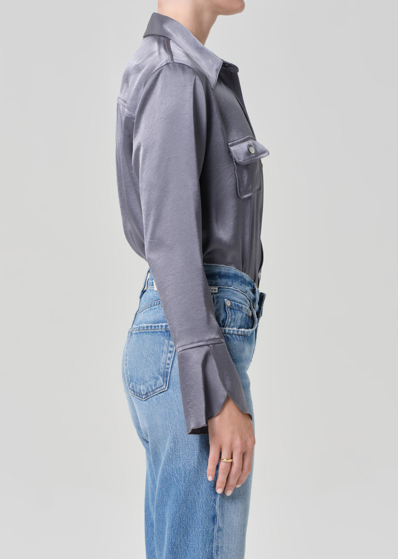 Tulip Sleeve Shirt In Stone 4