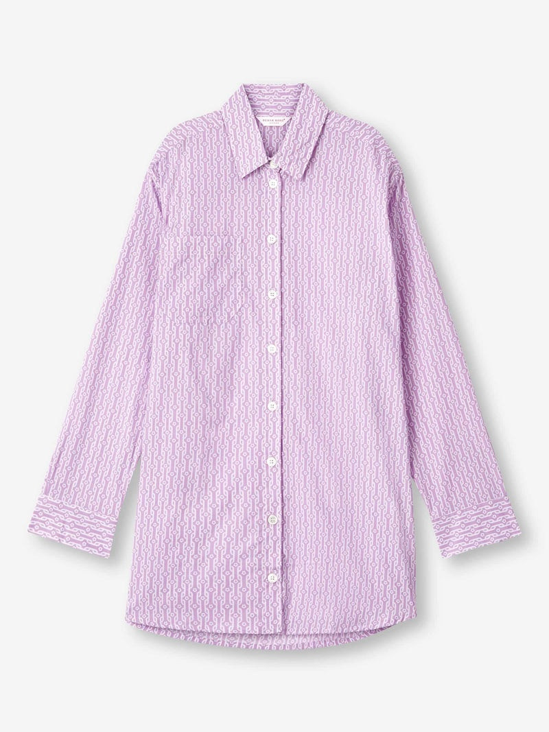 Women's Nightshirt Cotton Batiste Lilac Rope Print 1