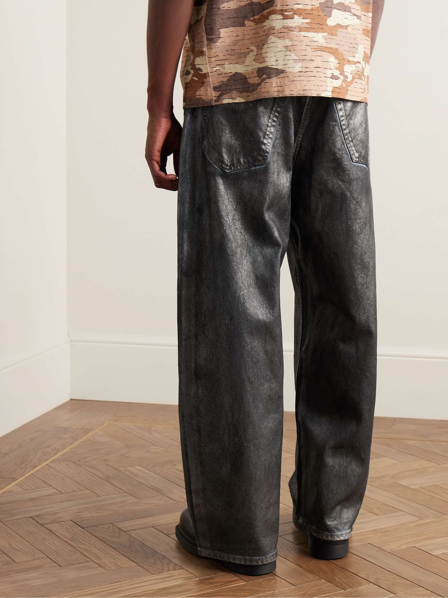 Coated Wide-Leg Jeans - 4