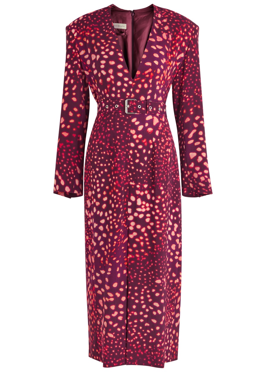 Dries Van Noten Dohana Belted Printed Midi Dress - 1