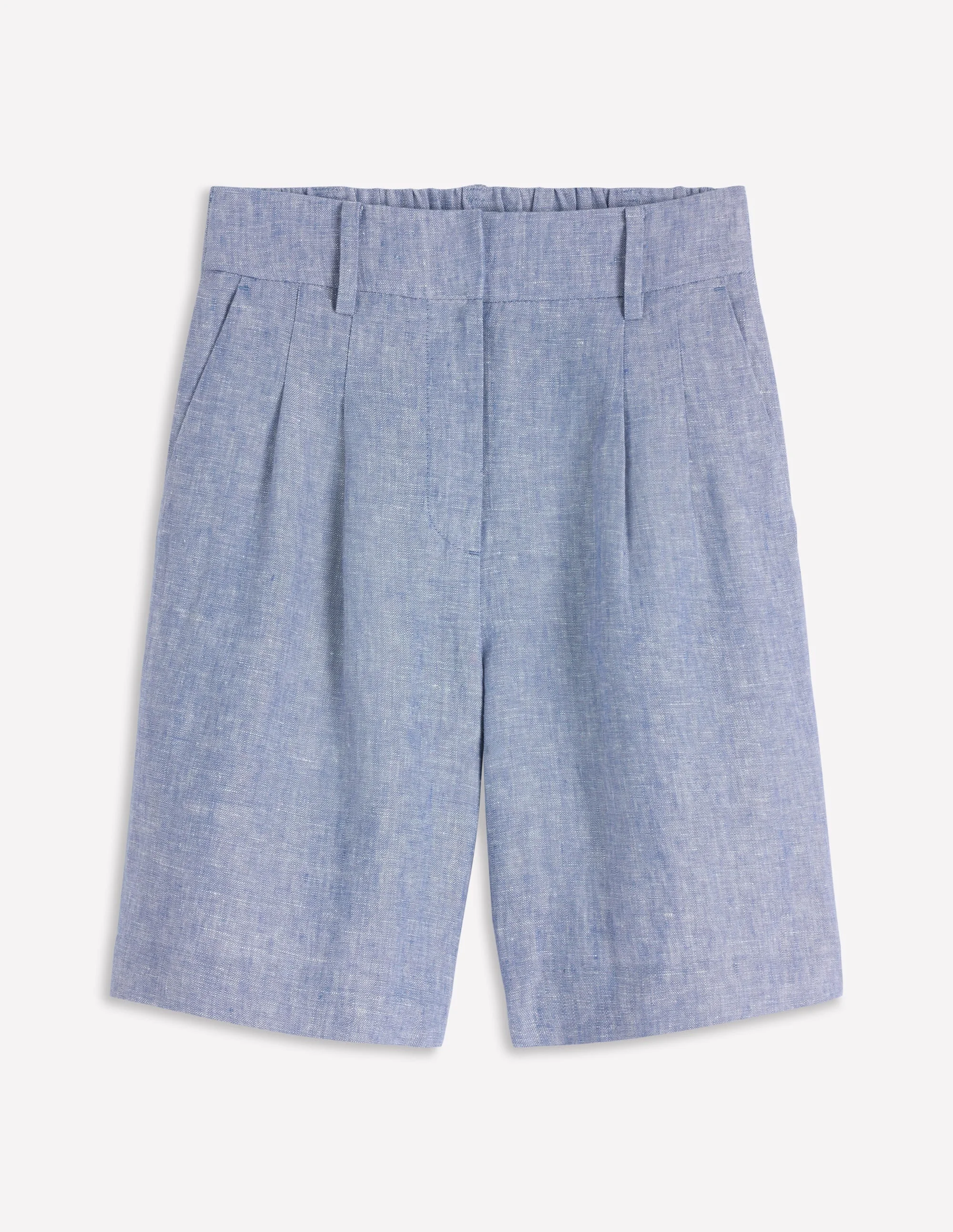 Kensington Linen Shorts-Blue Chambray - 1