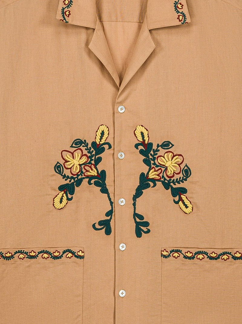 baziszt Nali floral-embroidered pocket shirt outlook