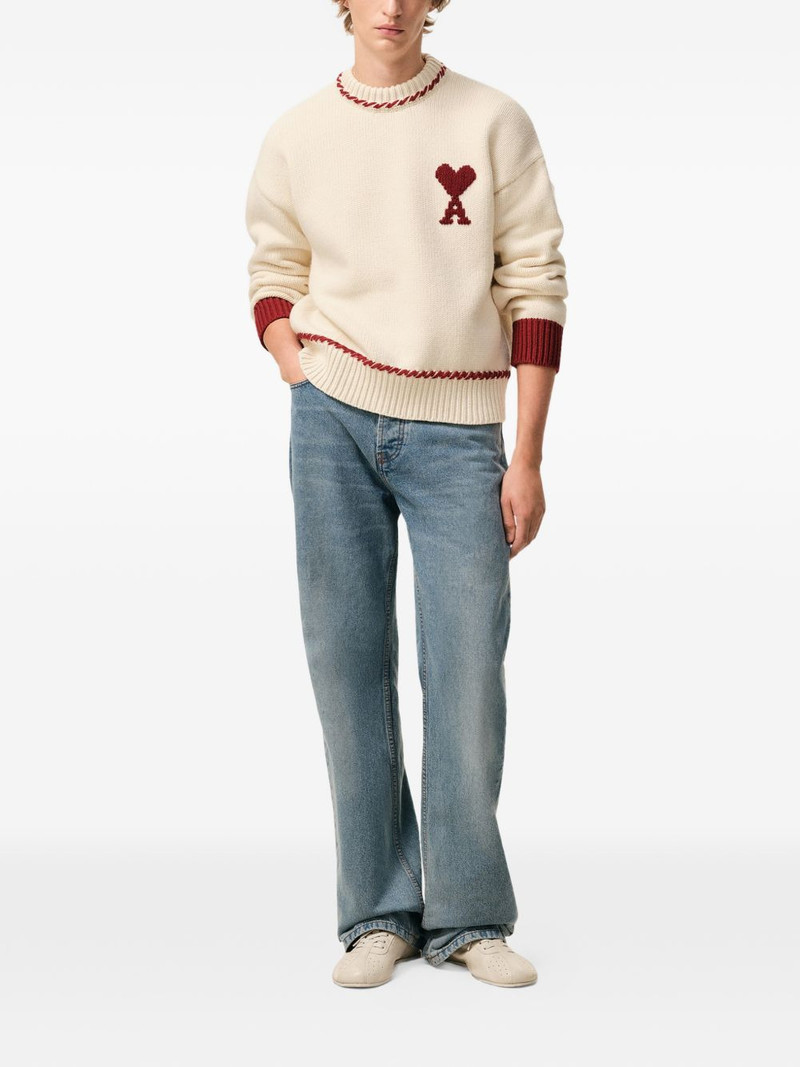 AMI Paris embroidered round-neck sweater outlook