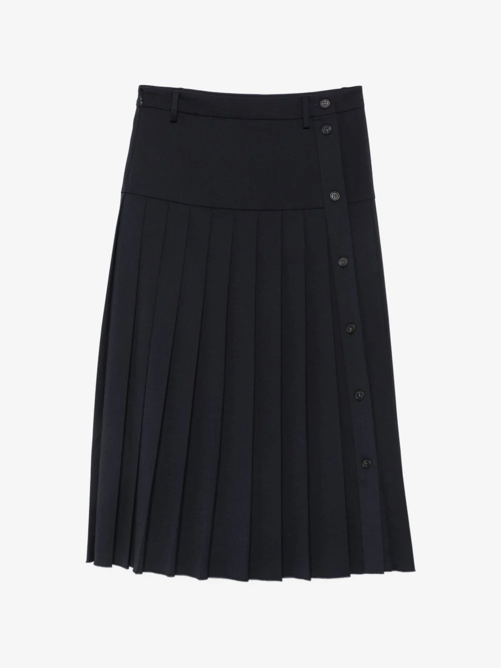 pleated button-detail midi skirt - 1