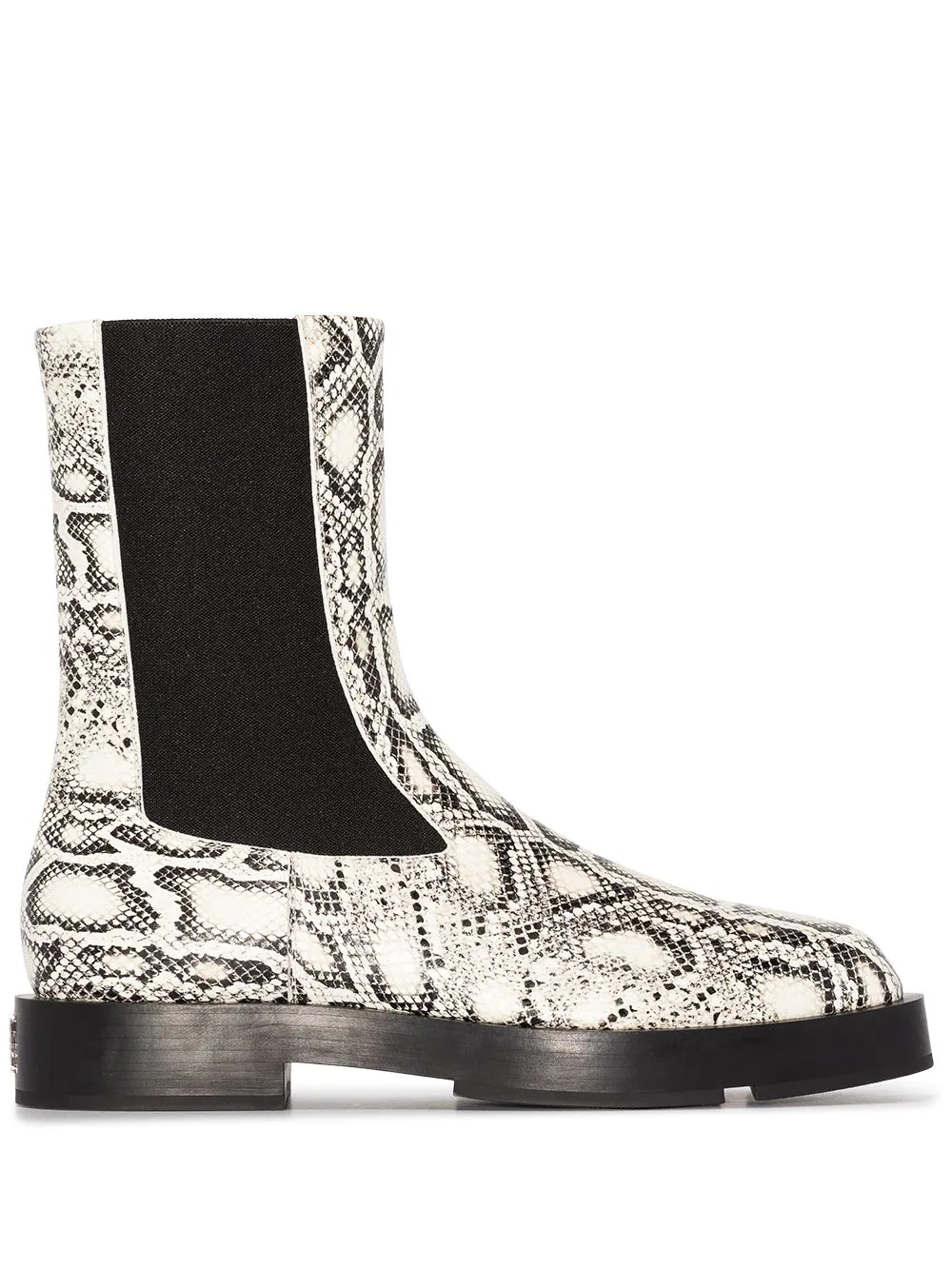 snake print chelsea ankle boots - 1