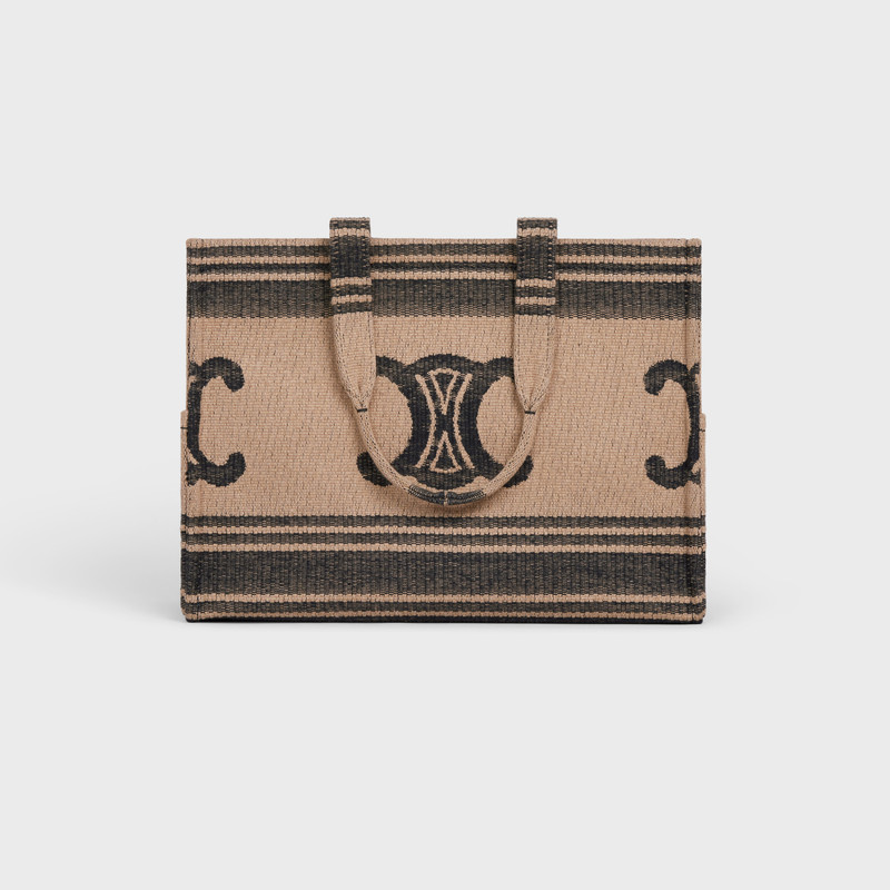 Large Cabas Thais in Textile with Triomphe and calfskin 1