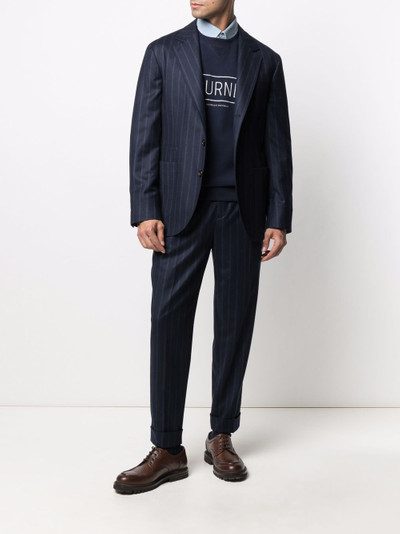 Brunello Cucinelli pinstripe tailored blazer outlook