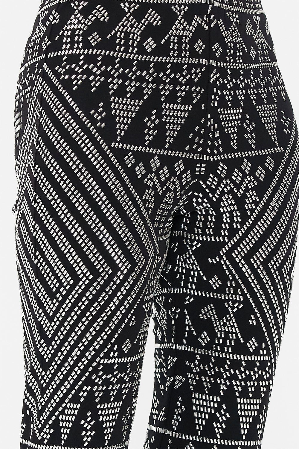 JERSEY FLARE PANT WITH ALL OVER HOTFIX - 6