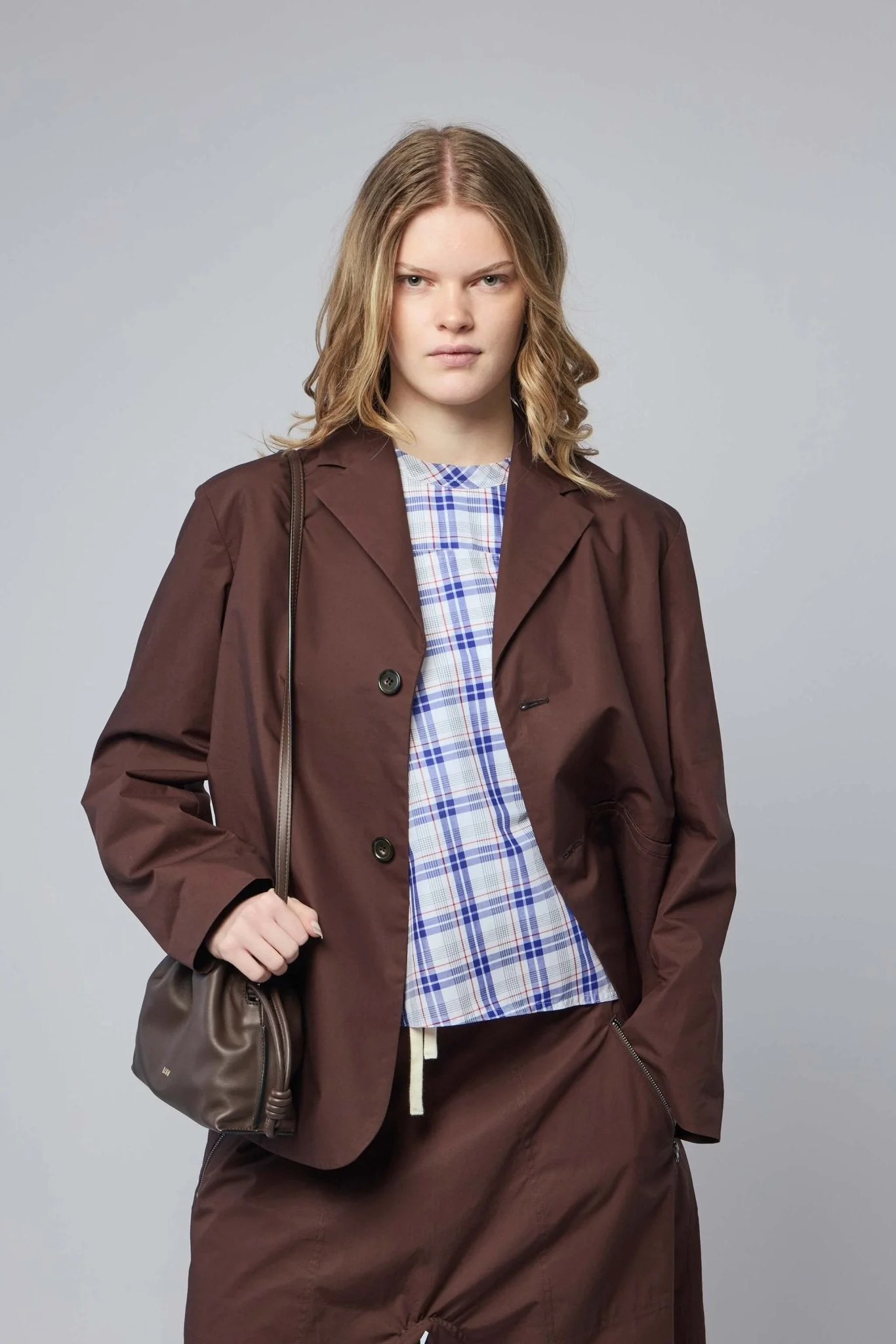 Long Sleeve Button Down Blazer - 1