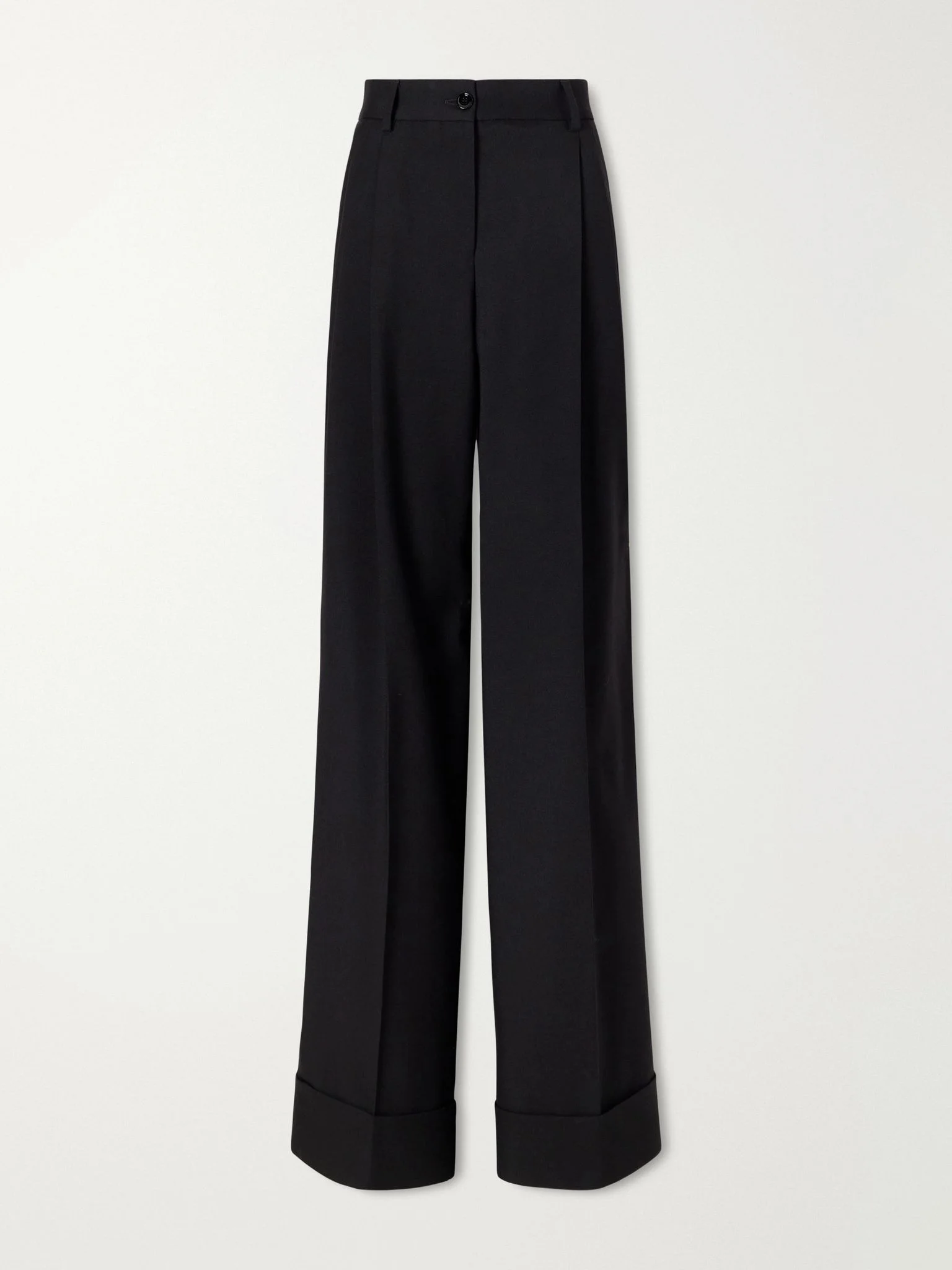 Wool mid-rise straight-leg pants Black - 1