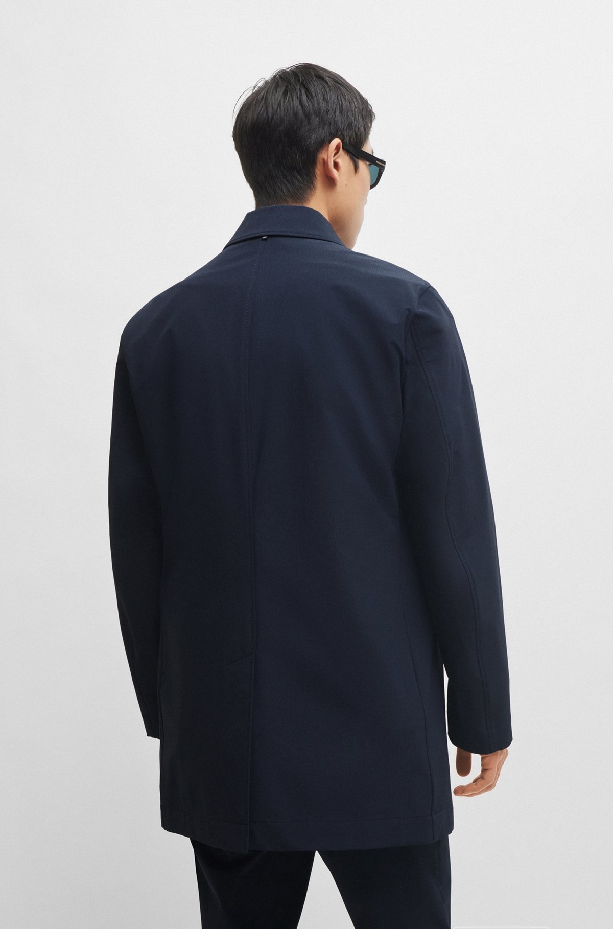 REGULAR-FIT BUTTON-UP COAT IN STRETCH MATERIAL - 5