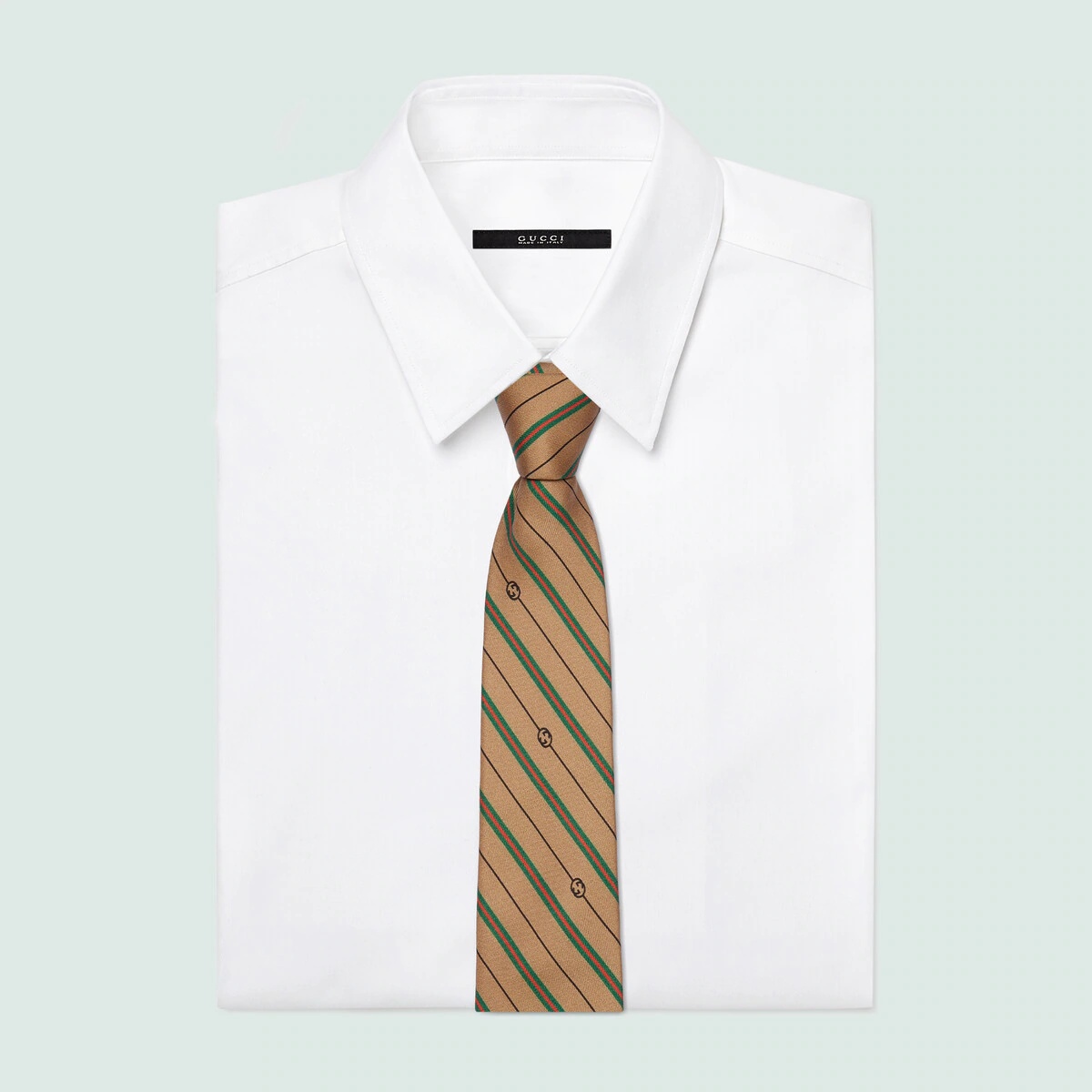 Silk tie with Interlocking G print - 2