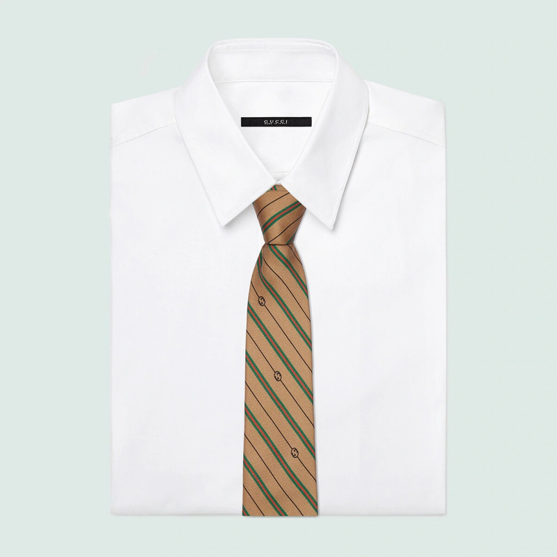 GUCCI Silk tie with Interlocking G print outlook