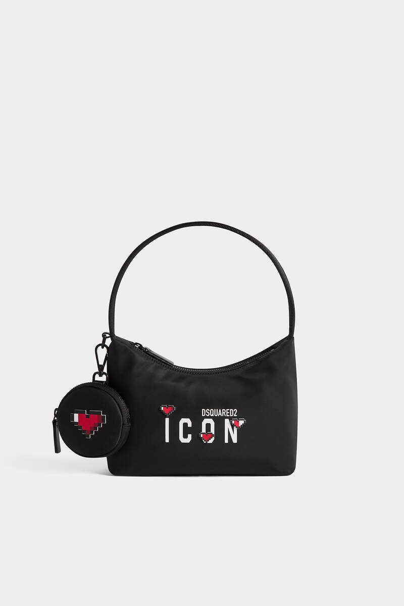 DSQUARED2 ICON MINI HEARTS HOBO BAG | REVERSIBLE