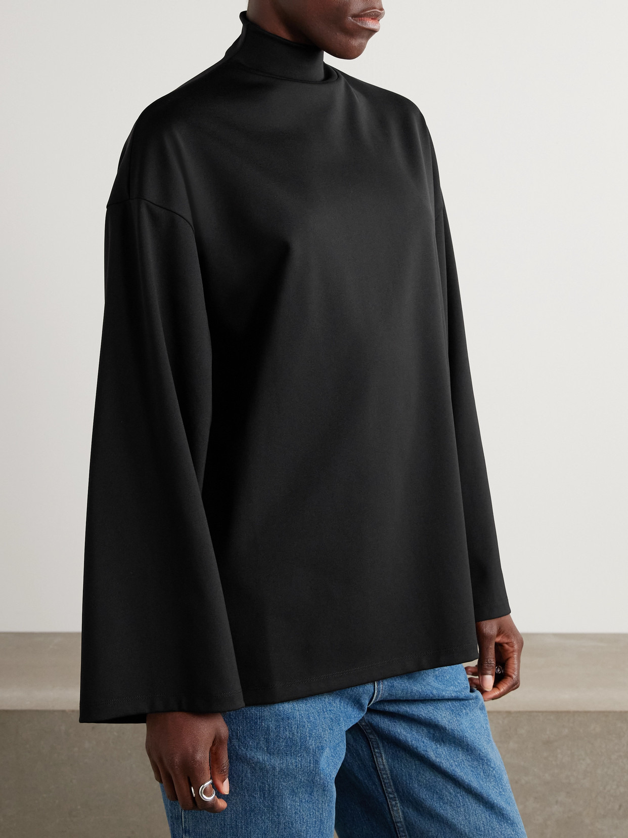 Jersey Turtleneck Top - 4
