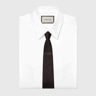 GUCCI Interlocking G silk jacquard tie outlook