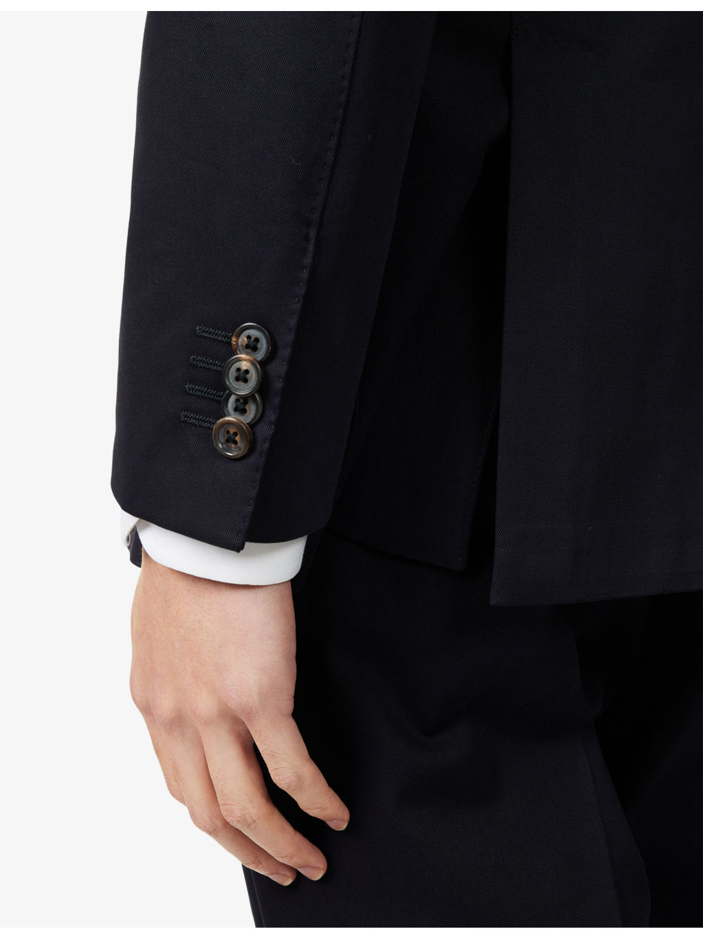 Notched-Lapel Long-Sleeve Cotton-Cashmere Blend Jacket - 6