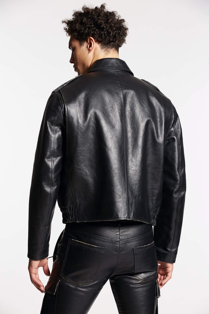 DSQUARED2 AVIATOR LEATHER JACKET outlook