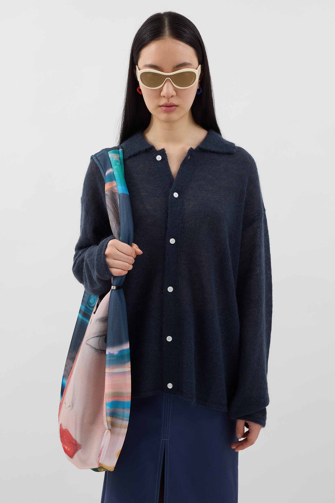 MOHAIR CARDIGAN / deep blue - 2