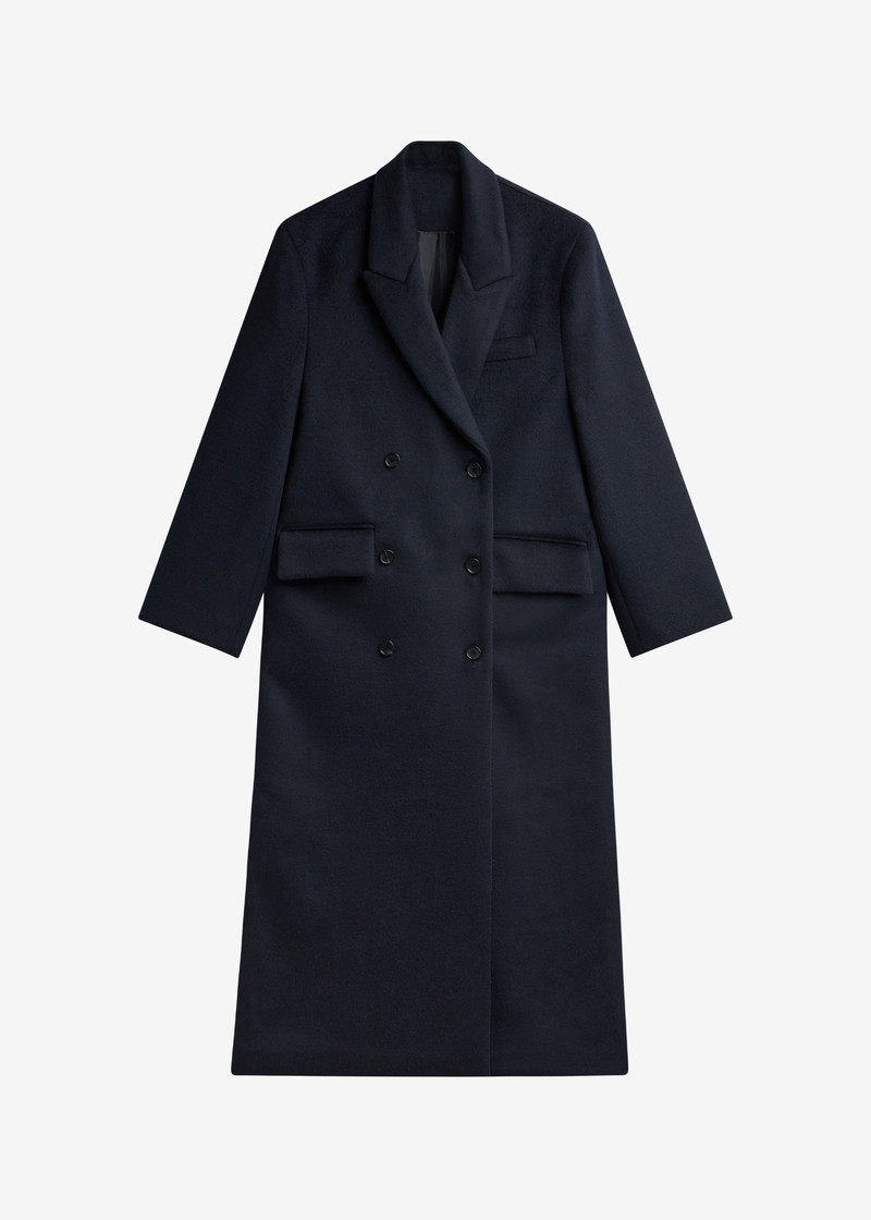 Atlin Wool Double-Breasted Coat - Dark Navy 1