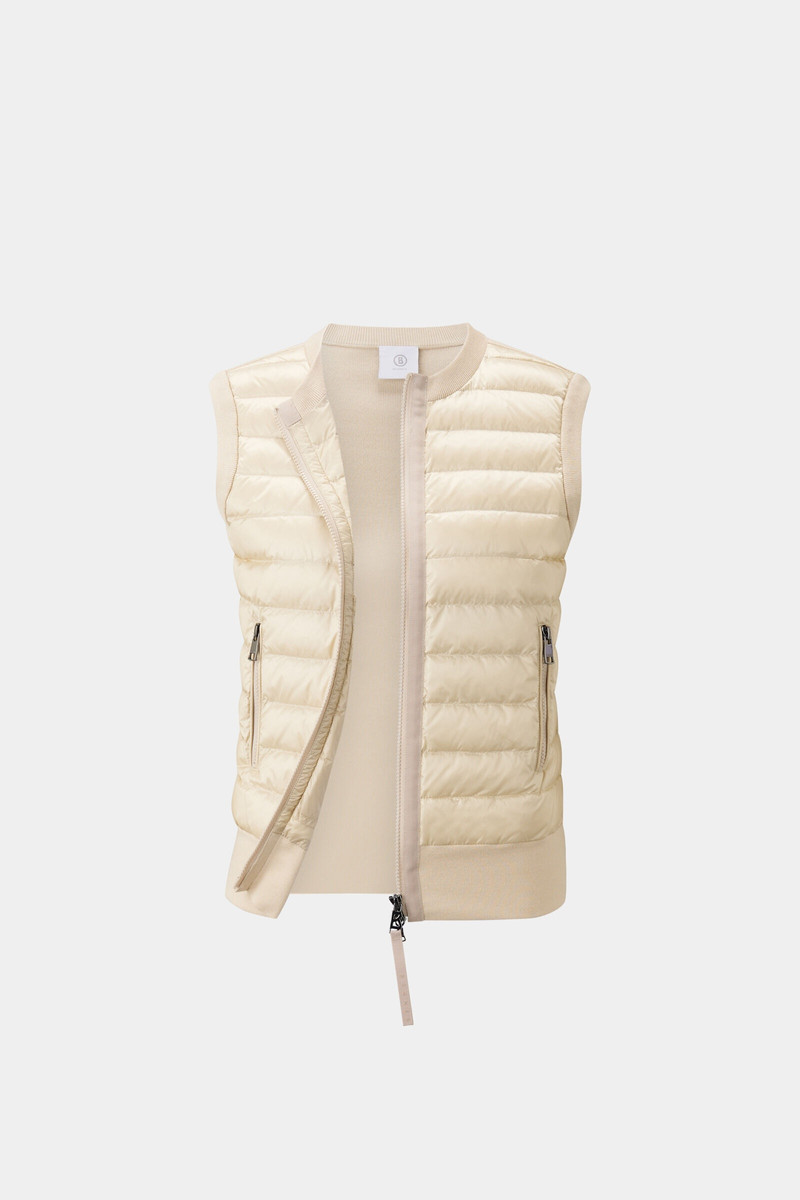 Zira hybrid knitted vest in Sand 7