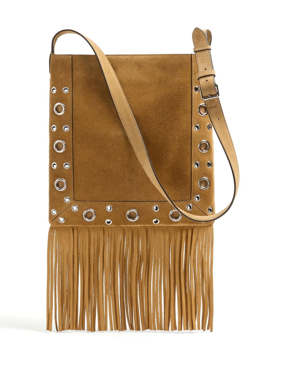 fringed suede crossbody bag - 4