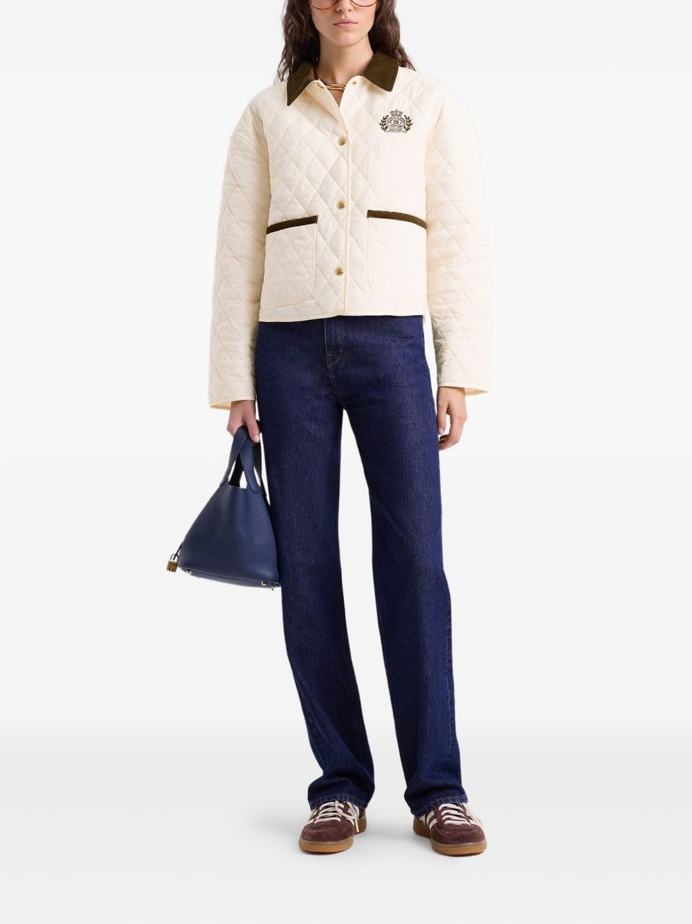 quilted embroidered puffer jacket - 2