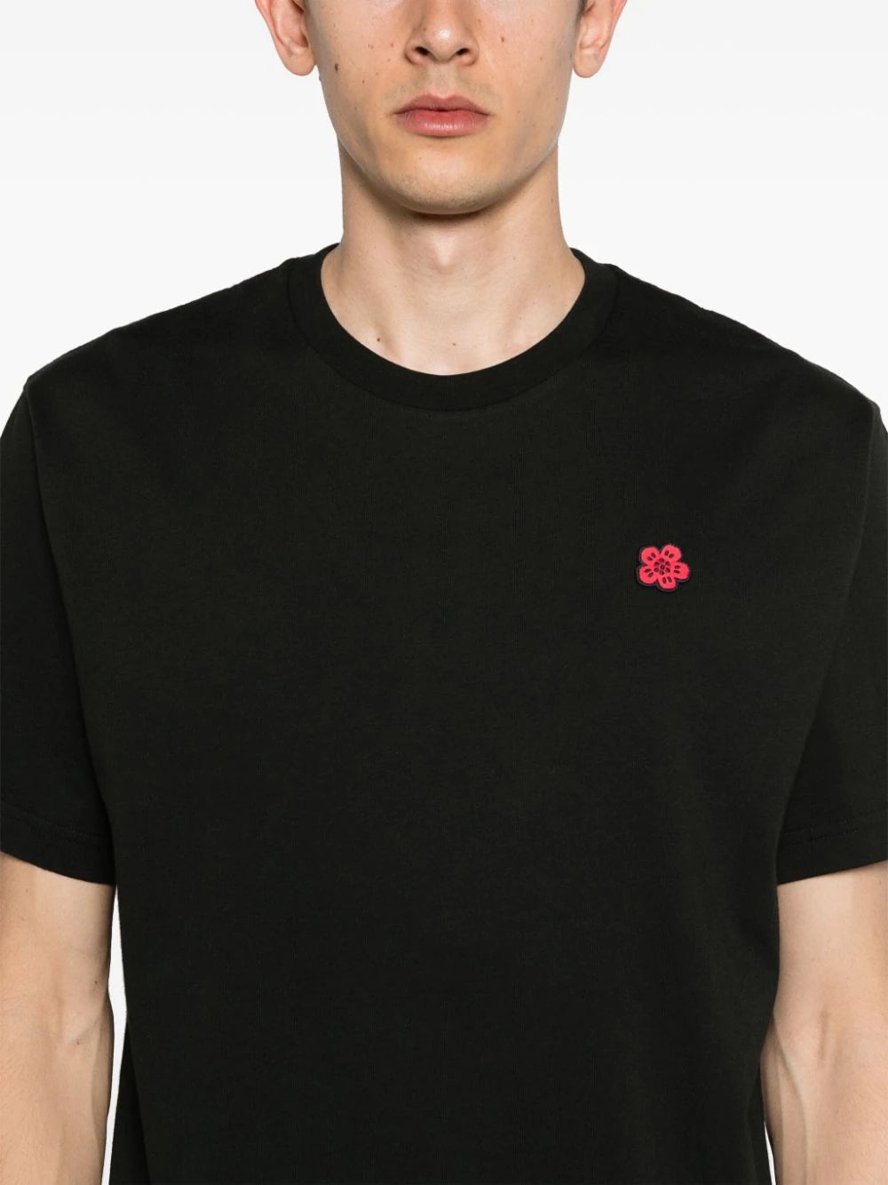 T-Shirt With Boke Flower Application - 5