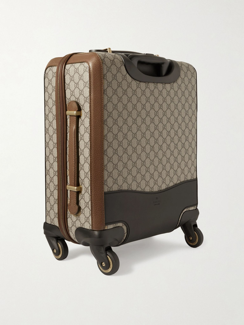 Savoy leather-trimmed printed coated-canvas suitcase Brown 3