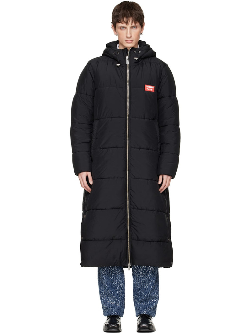 Black Long Bunny Puffer Coat 1