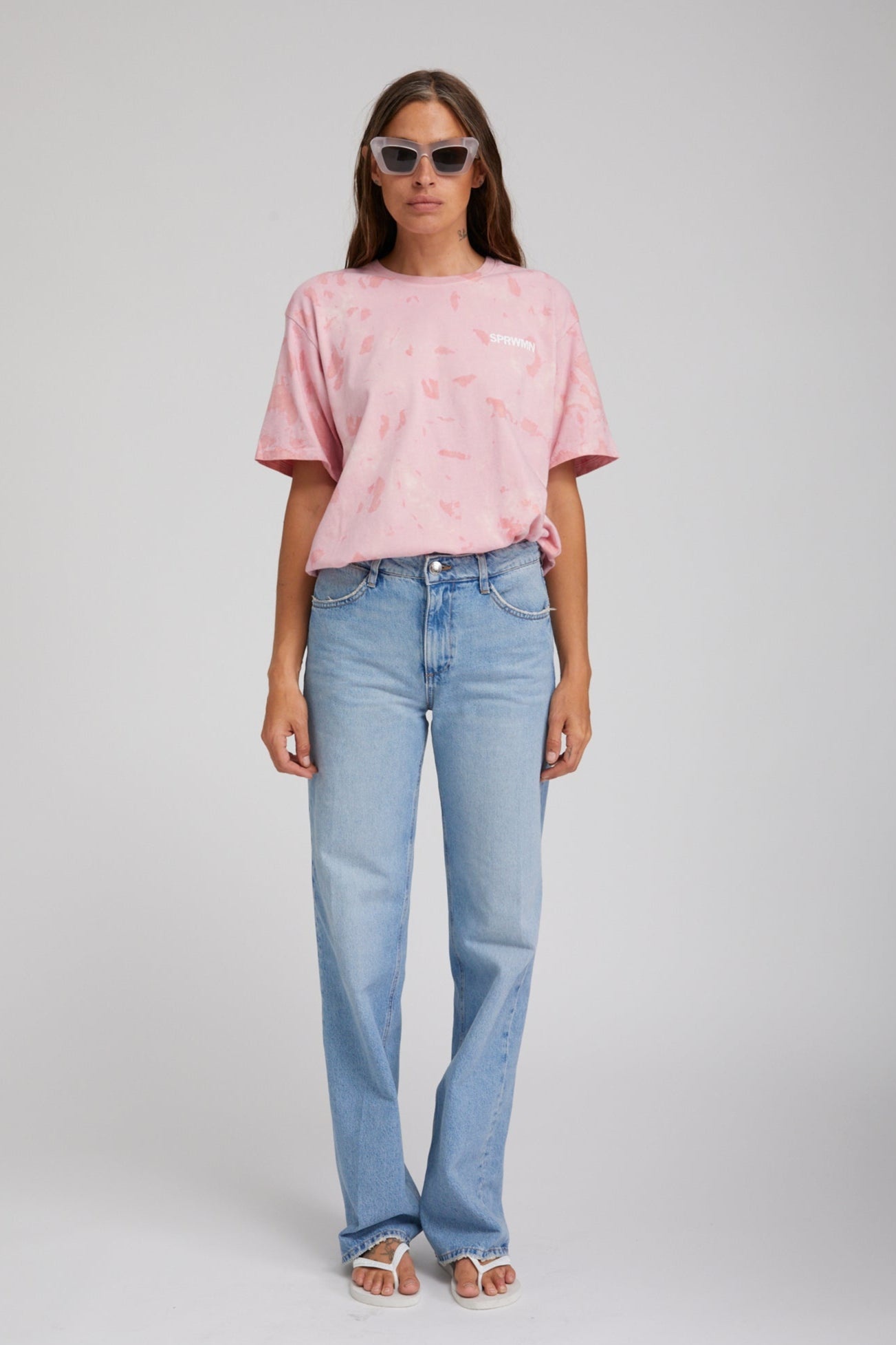 ROSE MARBLE OVERSIZED LOGO TEE - 2