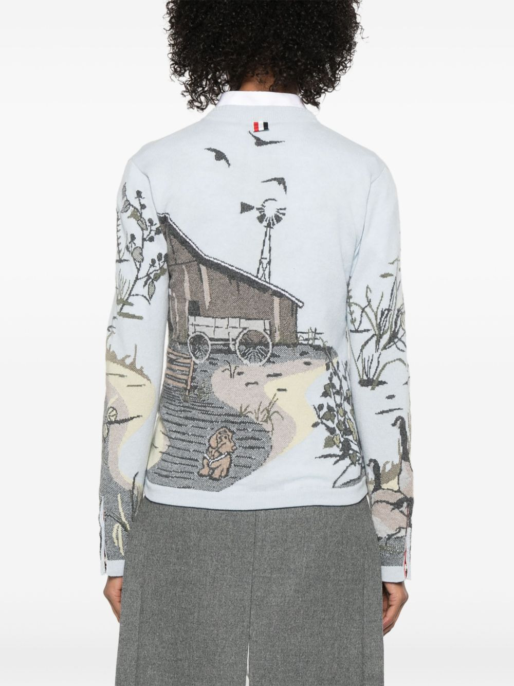 Seasonal Scenic-intarsia cashmere cardigan - 4