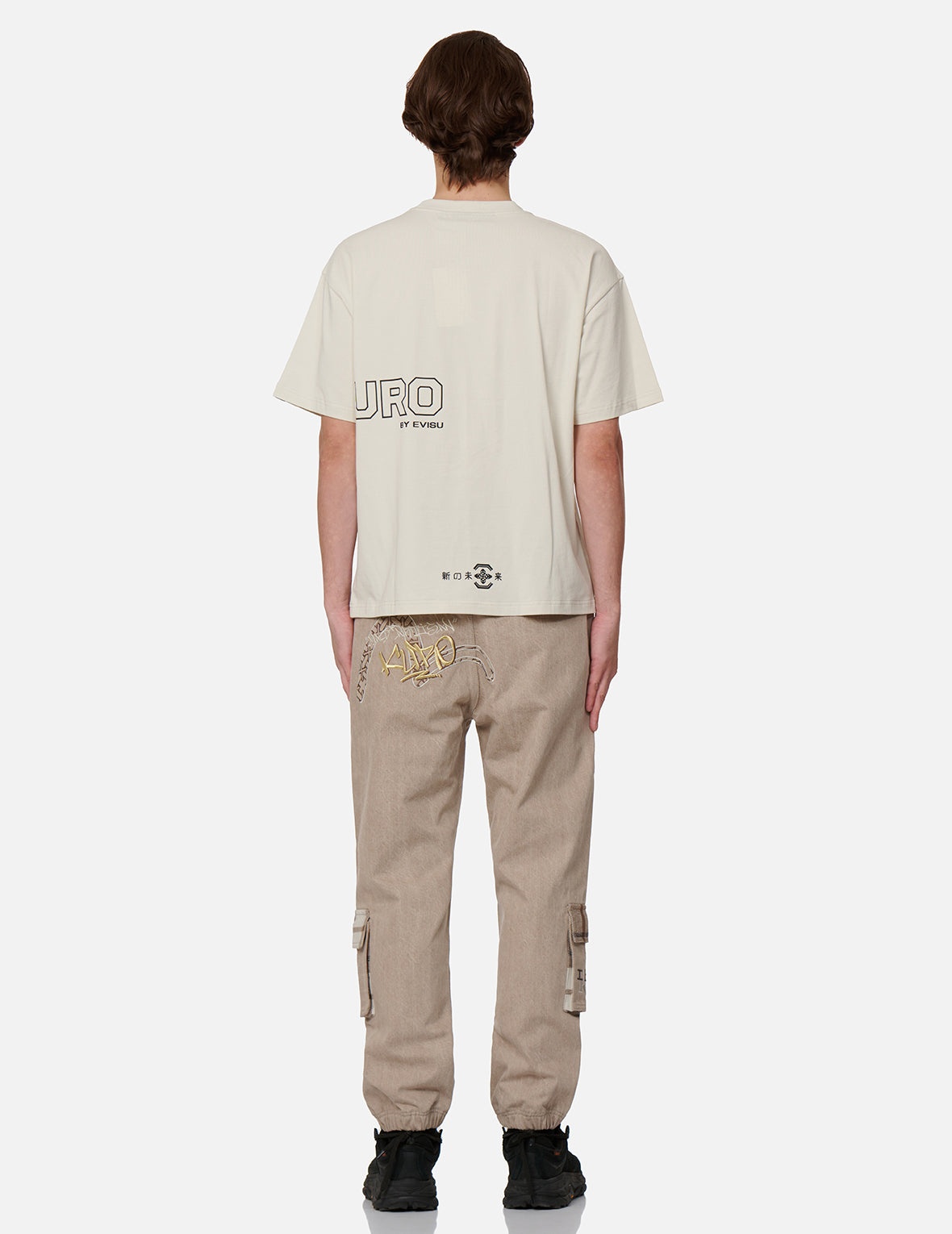 Graffiti Effect Logo and Slogan Print T-shirt - 6