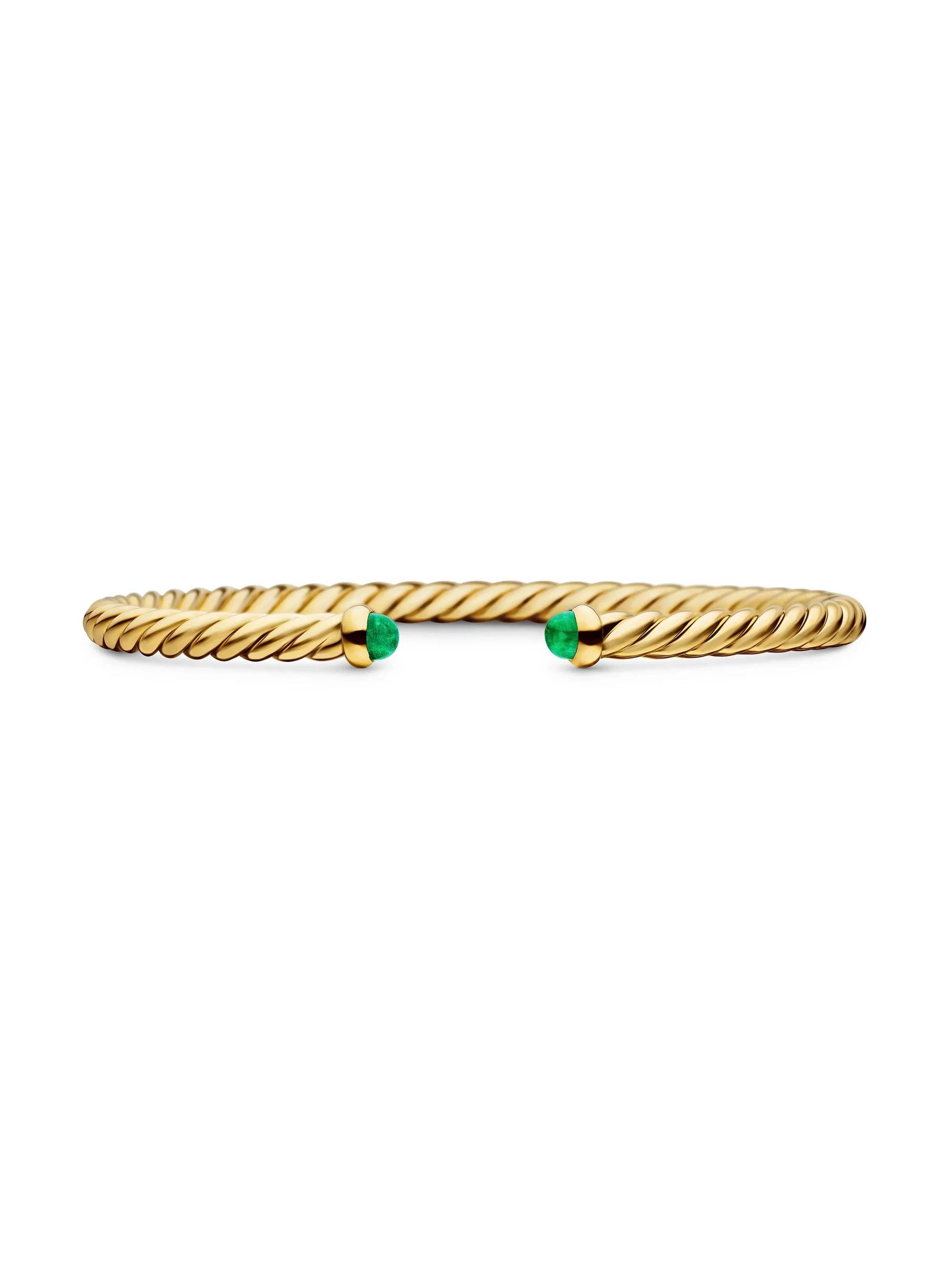 Women's Modern Cablespira Bracelet in 18K Yellow Gold - Emerald - 1