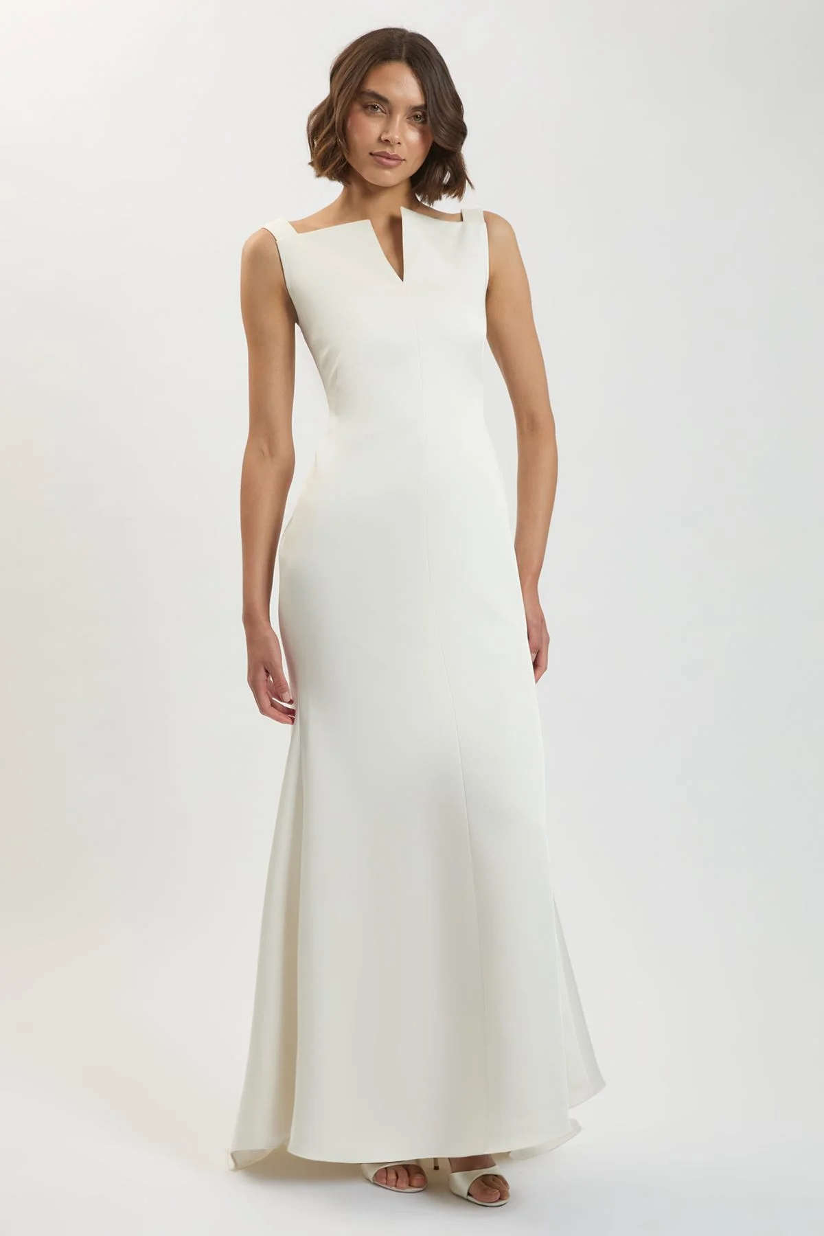 Petite Tailored Satin Clean Maxi Dress - 1