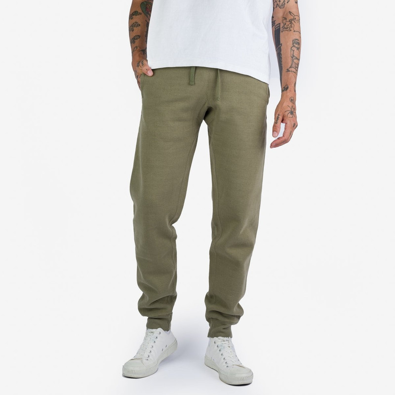 Iron Heart IHSW-70-OLV 14oz Ultra Heavyweight Loopwheel Cotton Sweat Pants - Olive outlook