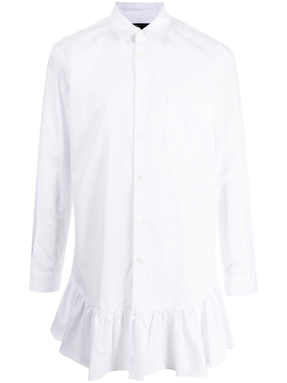 flared-hem button-up shirt - 1