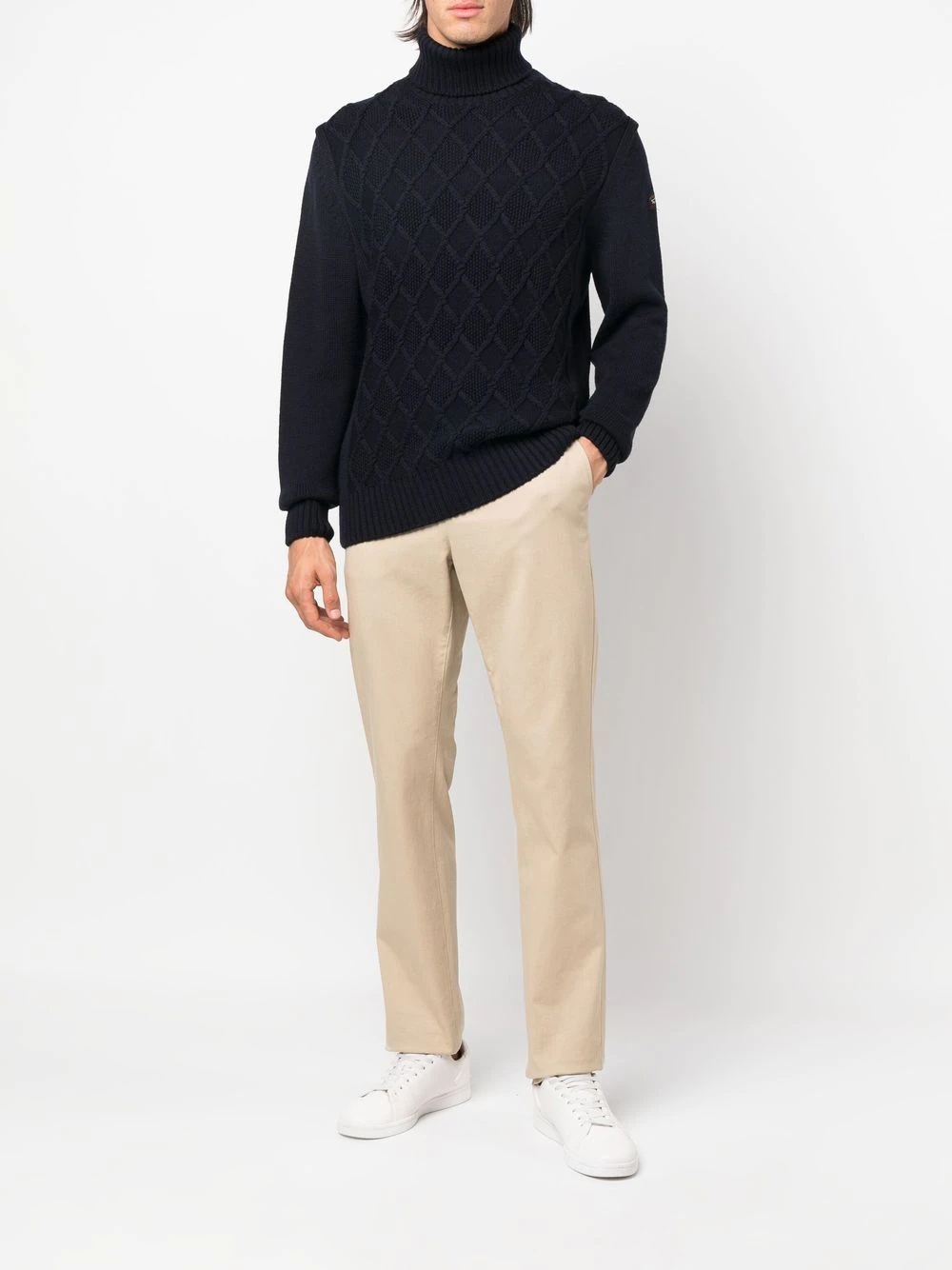 cable-knit roll-neck jumper - 2