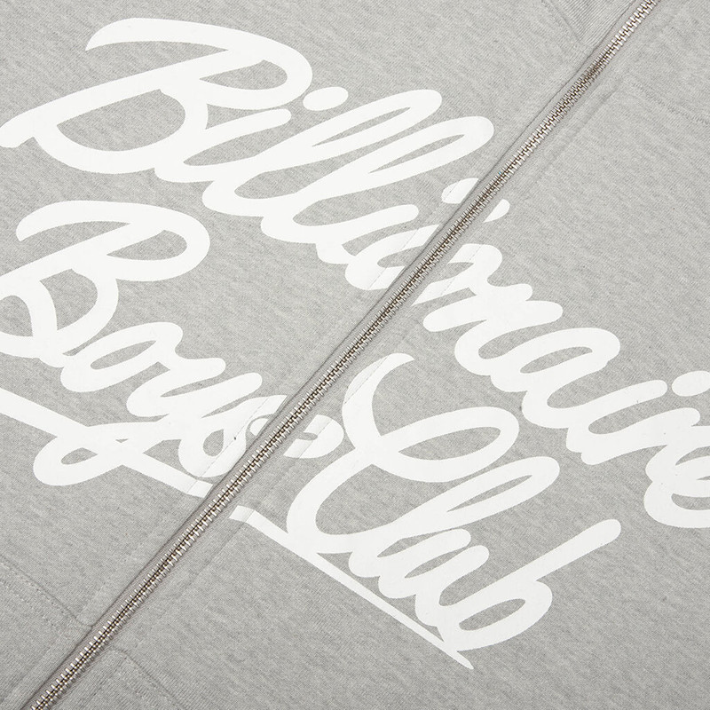 SCRIPT ZIP HOODIE - HEATHER GREY 3