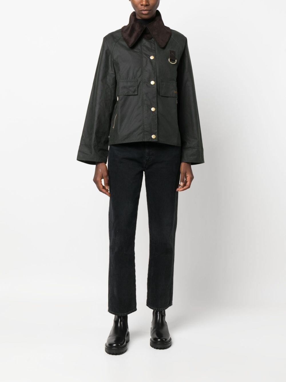 logo-embroidered oversized jacket - 2