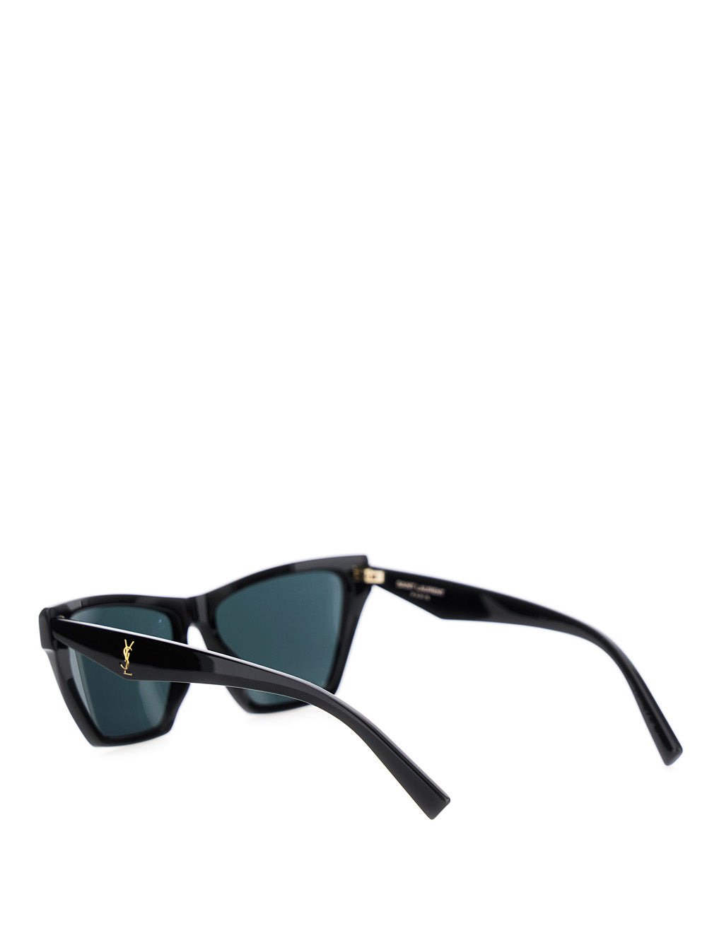 Saint Laurent Women Black Sunglasses With Rectangular Frame And Cassandre Logo On Temples In Acetate - 2