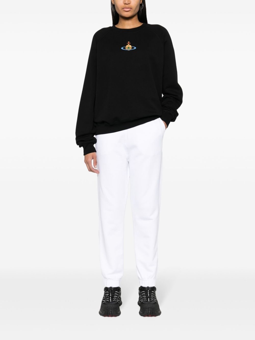 Orb-embroidered cotton track pants - 3