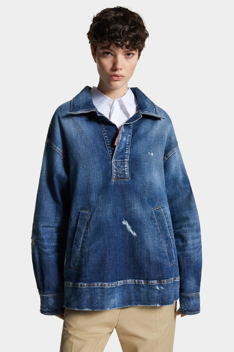 MEDIUM PERFECTO WASH RELAXED DENIM SHIRT - 3