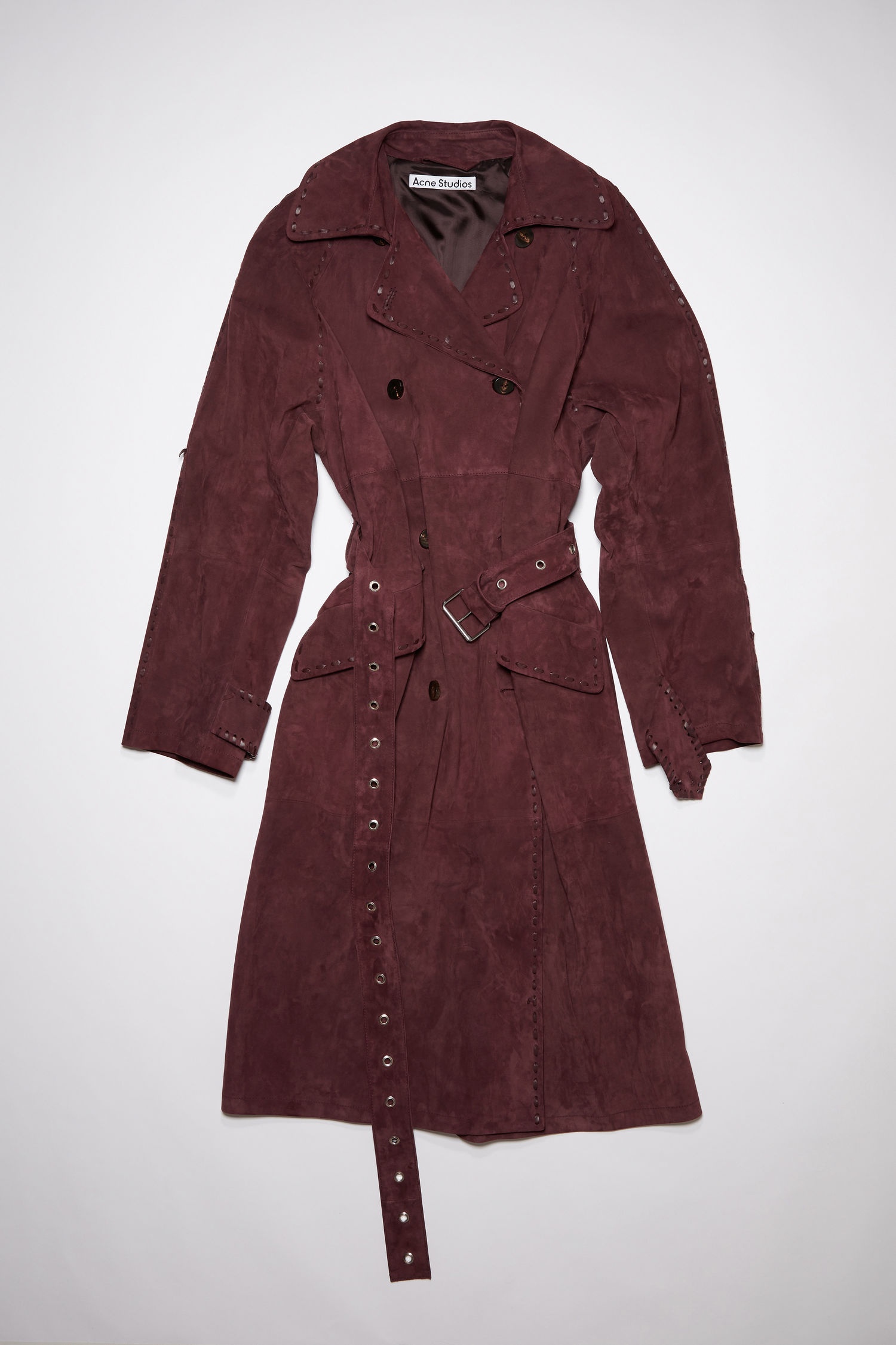 Suede coat - Aubergine purple - 5