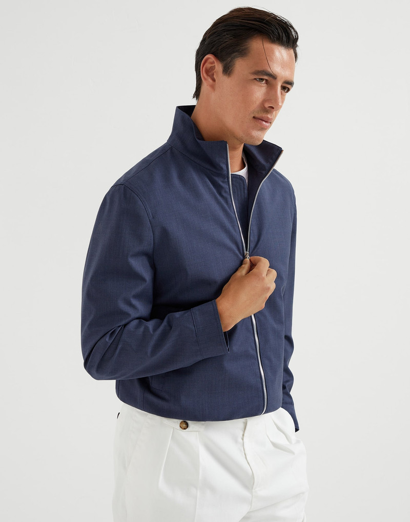 Bonded virgin wool fresco bomber jacket 4