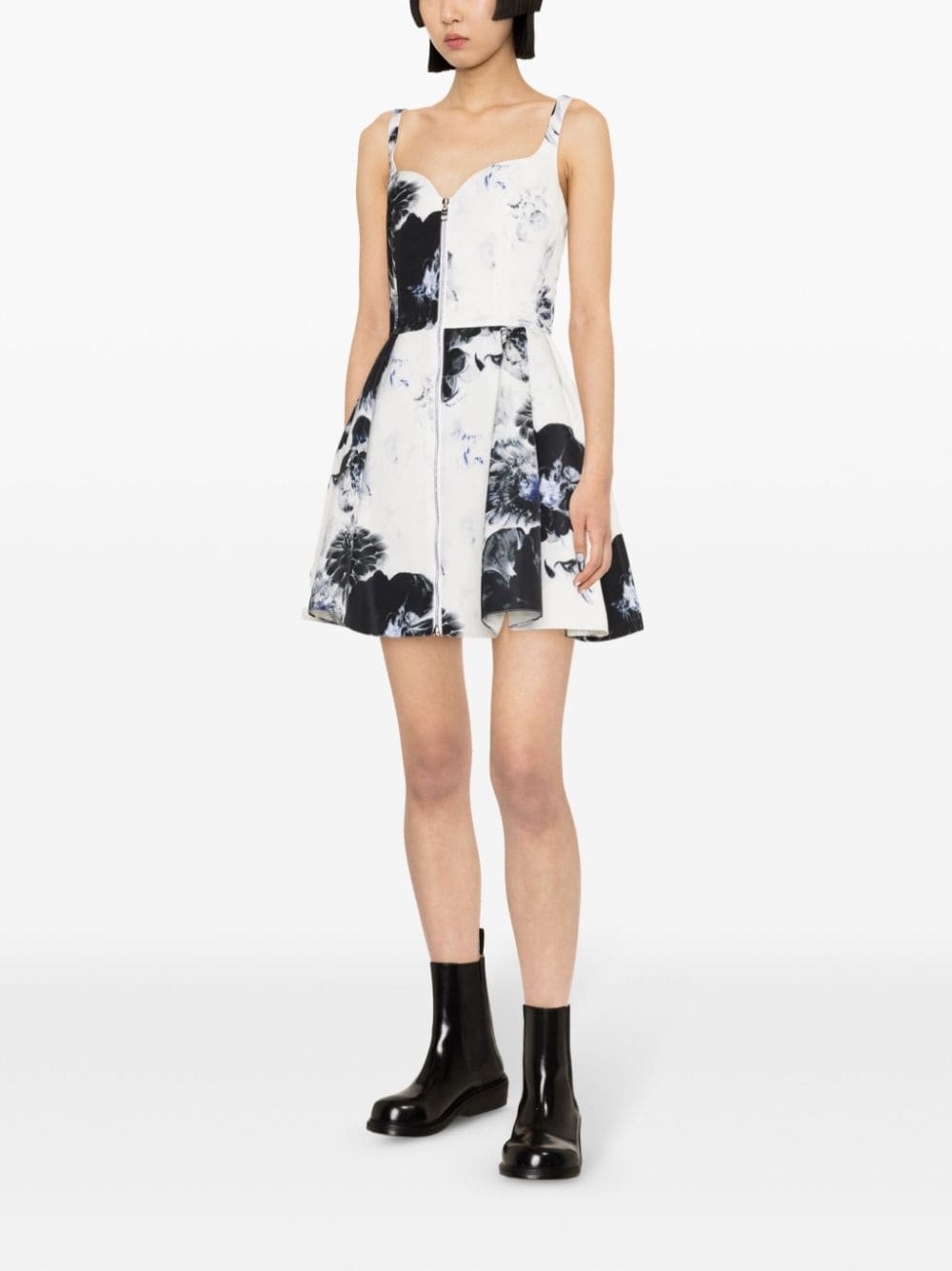 Chiaroscuro floral-jacquard minidress - 3