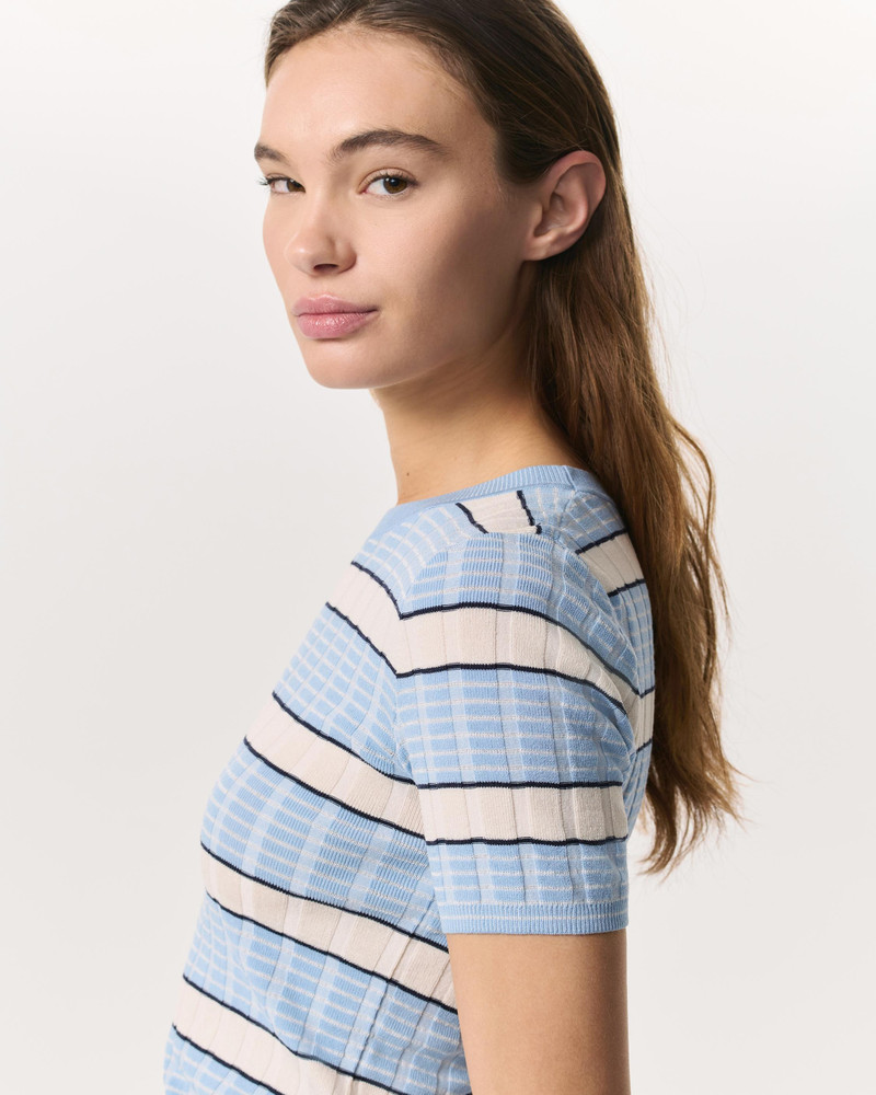 rag & bone Eloise Striped Short-Sleeve Sweater outlook