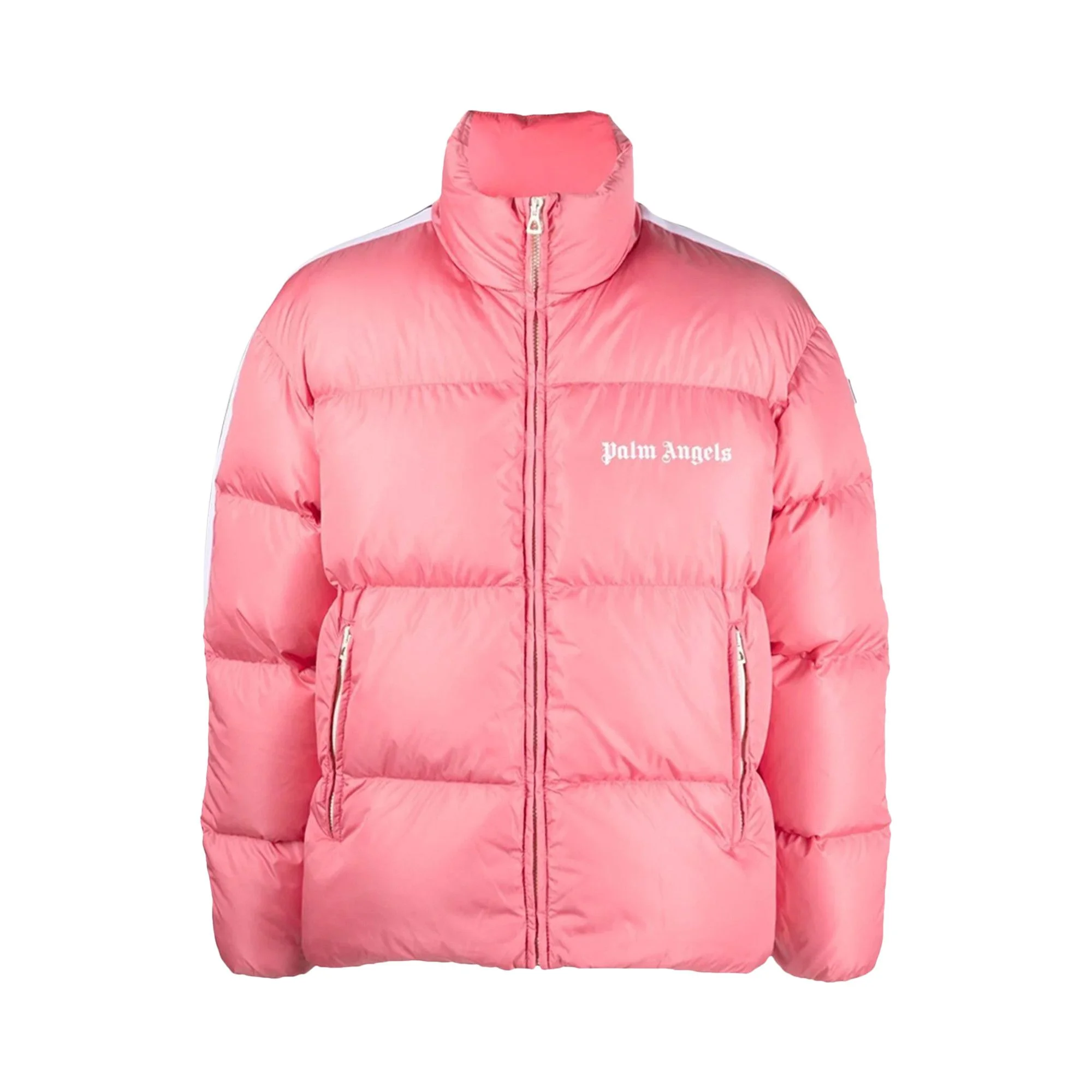 Palm Angels Classic Track Down Jacket 'Pink/White' - 1