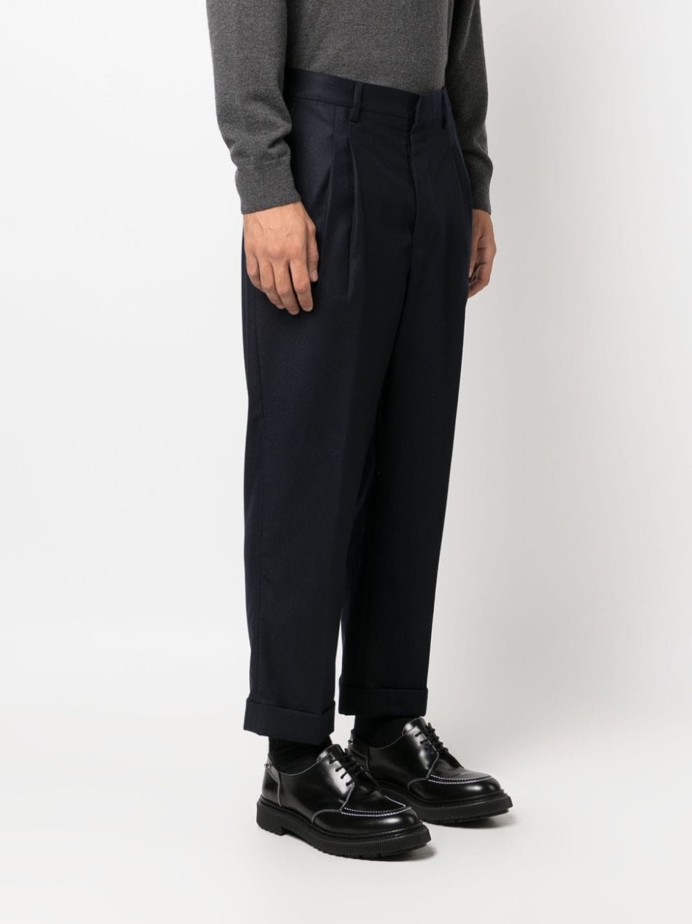 cropped virgin-wool trousers - 3