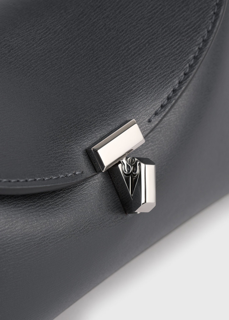 Mini T-lock leather clutch shark 5